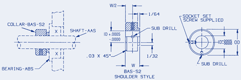 Set Screw Collars-Precision, Inch shoulder style