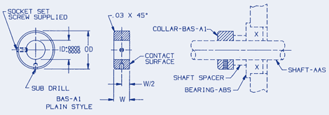 Set Screw Collars-Precision, Inch plain style