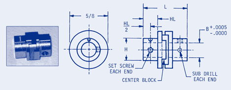 Miniature Oldham Couplings Pin Hub