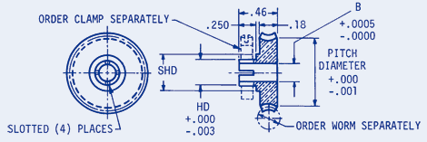 48 Pitch Worm Wheel Split Hub