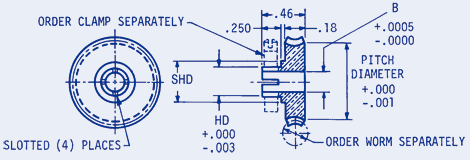 64 Pitch Worm Wheel Split Hub