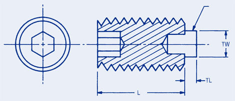 Brass Tip Set Screws, Hex Socket Drive, Metric