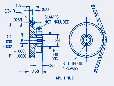 Timing Belt Idler Pulleys Split Hub 32 Pitch