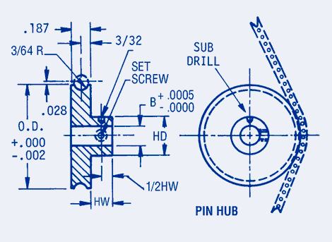 Timing Belt Idler Pulleys Pin Hub