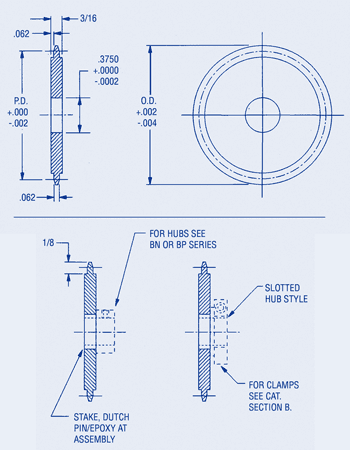 Miniature Chain Sprockets Hubless .1475 Pitch