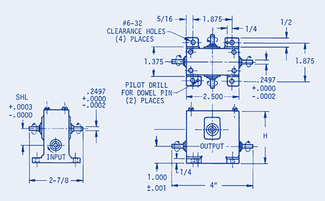 Worm & Wheel Boxes,Precision,Heavy Duty 1/4 shaft,64 pitch