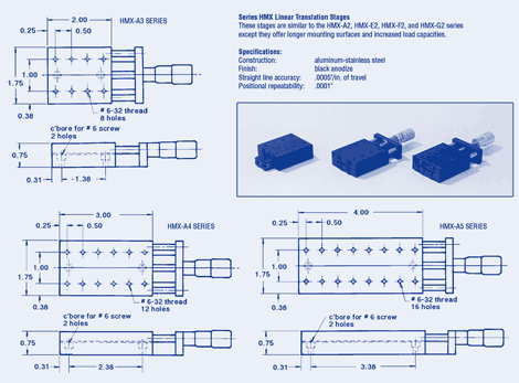 Linear Translation Stages, .50 to 1.00