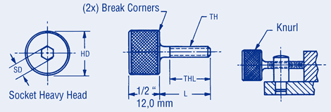 Knurled Thumb Screws Socket Heavy Head Inch & Metric