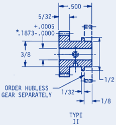 Cluster Hub Gears 32 To 120 Pitch-3/16 Bore Type II