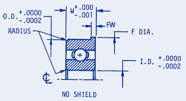 Precision Ball Bearings, Inch, Abec 7, flanged, no shield
