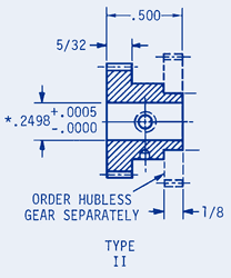 Cluster Hub Gears 24 Pitch-120 Pitch-1/4 Bore Type II