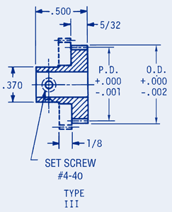 Cluster Hub Gears 24 Pitch-120 Pitch-1/4 Bore Type III