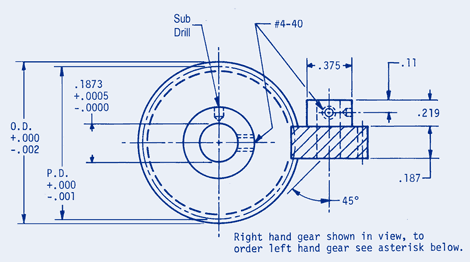 Helical Gears 64 Normal Pitch, .1873 Bore, .187 Face