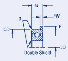 Precision Ball Bearing, Inch, Abec 1, flanged, shielded
