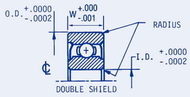 Precision Ball Bearings, Inch, Abec 7, unflanged, shielded