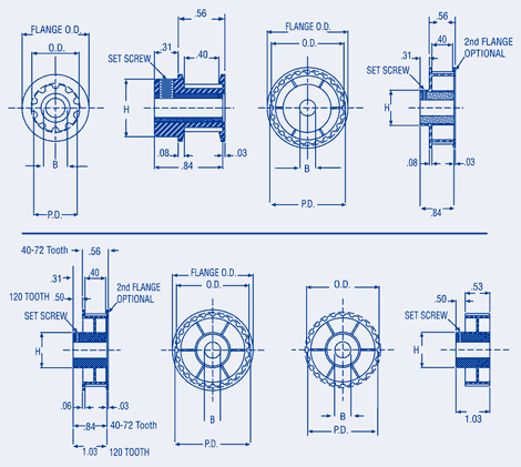 Timing Belt Pulleys - Nylon Series 3mm Pitch HTD