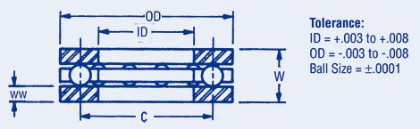 Thrust Bearing Stainless Steel and Carbon Steel Inch